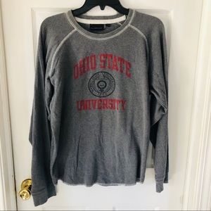 OHIO STATE UNIVERSITY grey thermal warm winter long sleeve shirt size Large